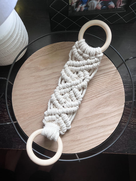 Cream Macrame Towel Holder