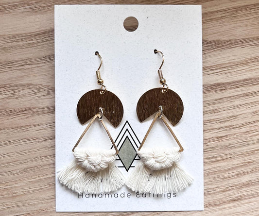 Cream Dangly Triangles