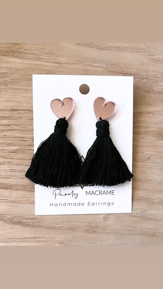 Rose Gold & Black Tassels