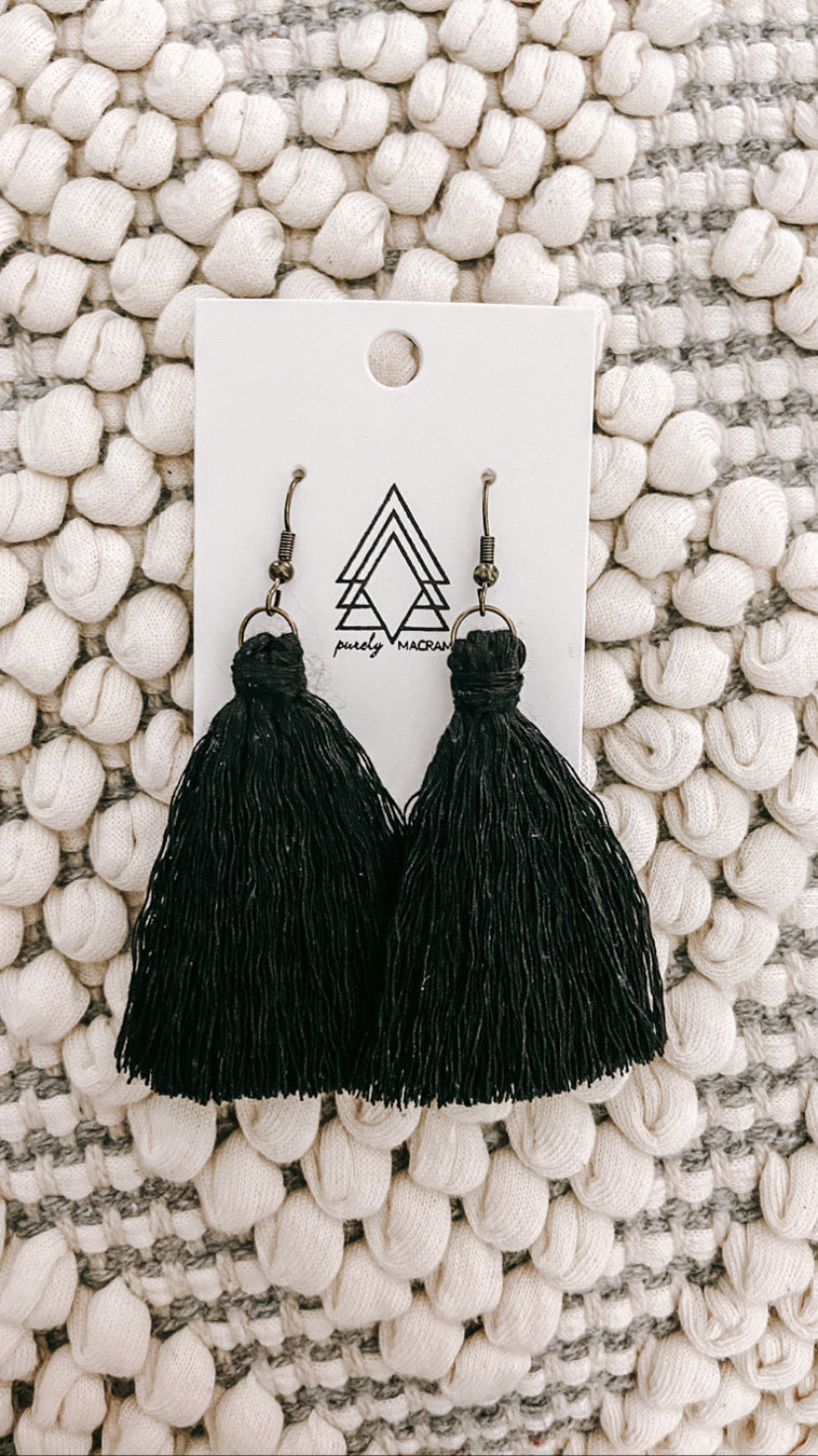 Black Tassel Earrings