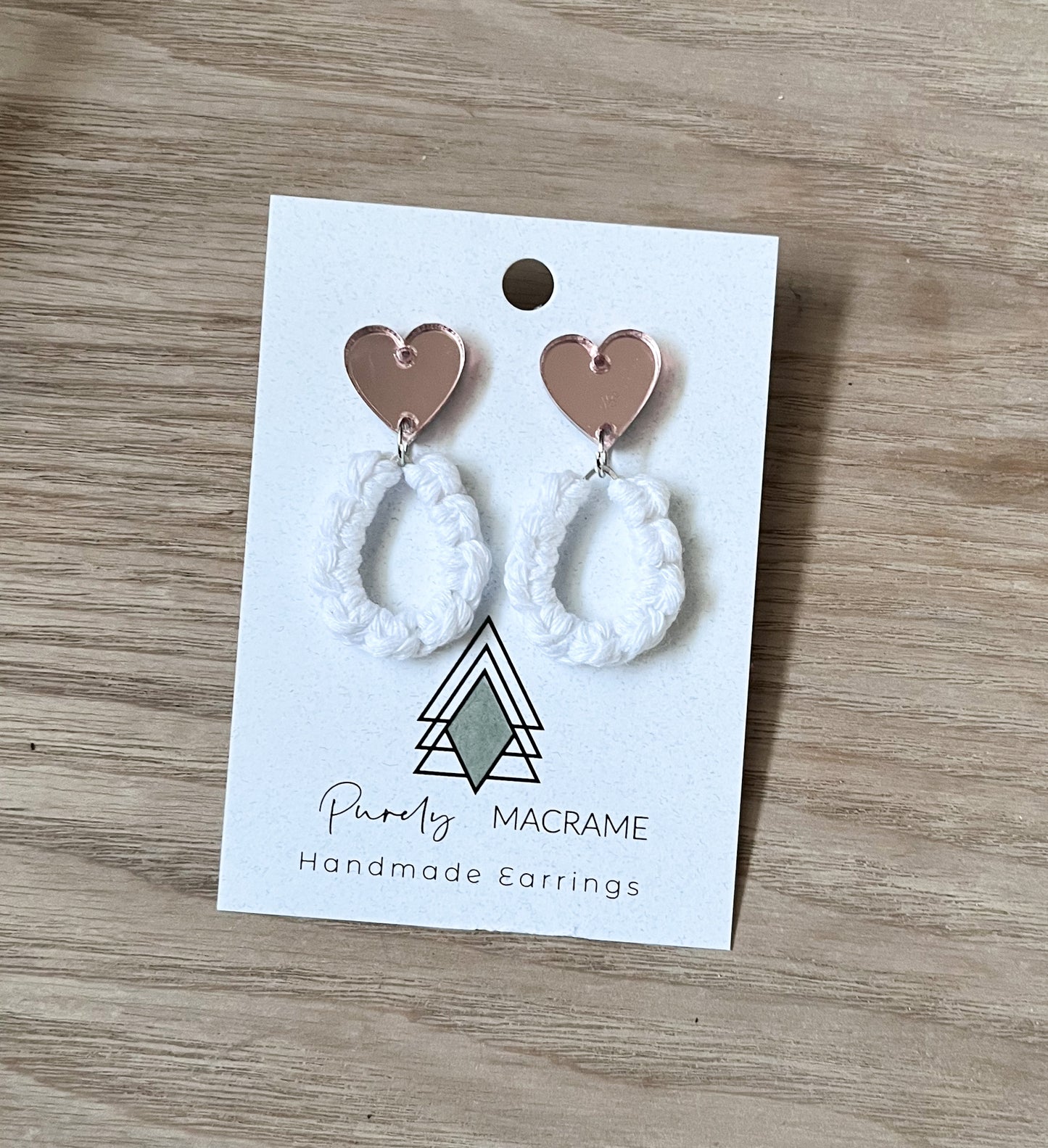 Rose Gold Heart Teardrops