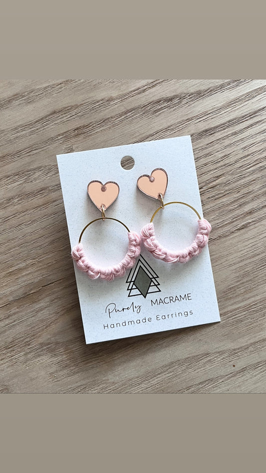 Rose Gold Hearts & Pink Studs