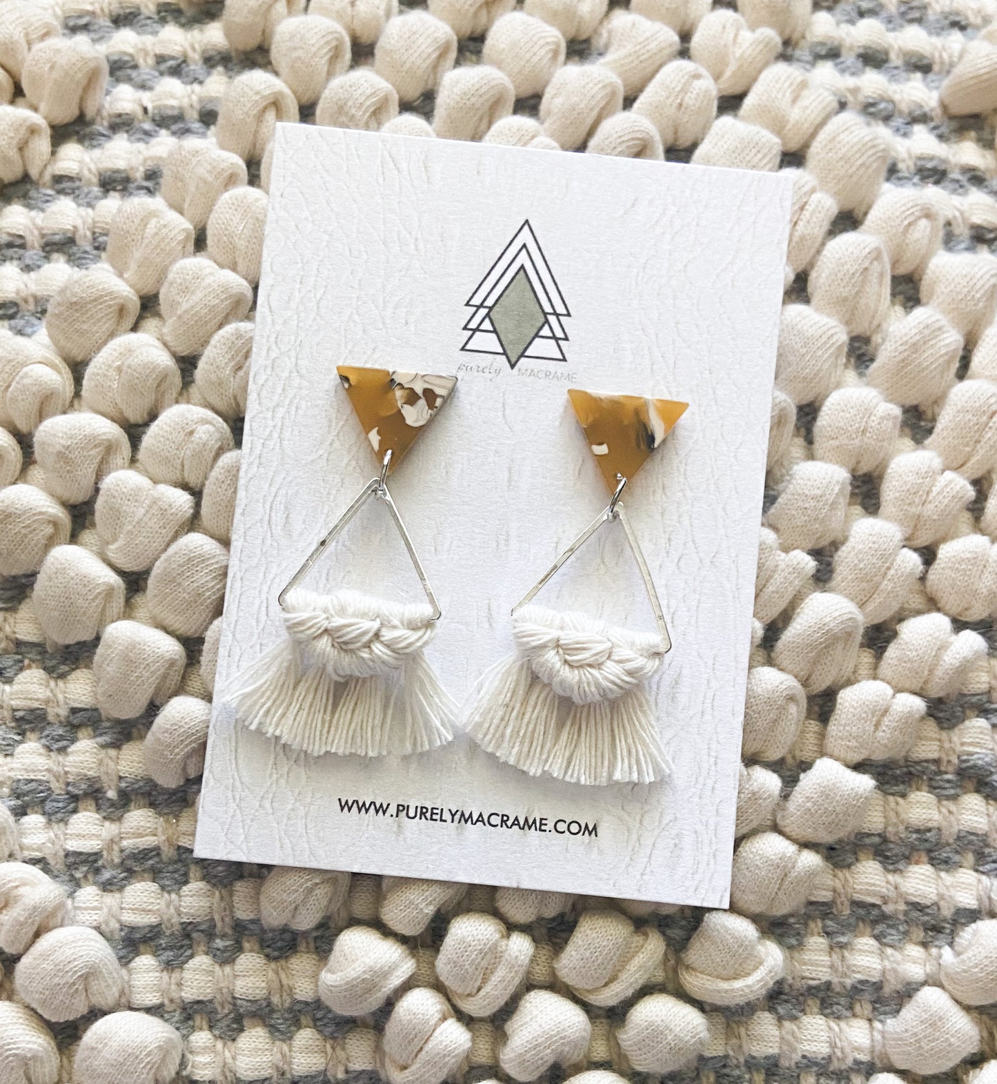 Cream Triangle Studs