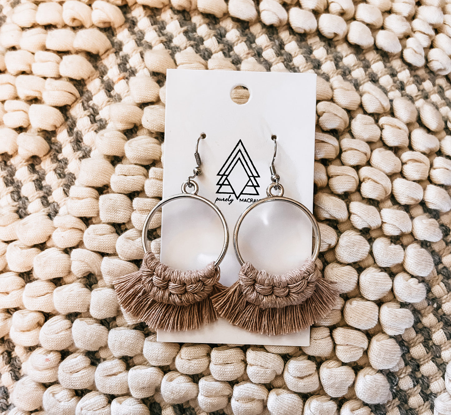 Tan Hoop Earrings