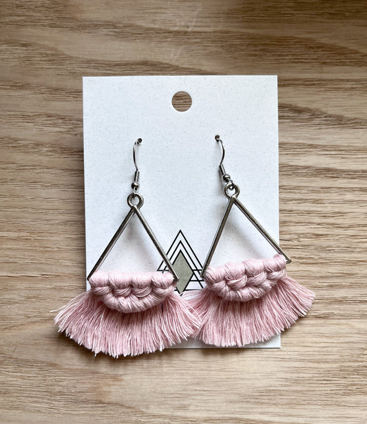 Dusty Rose Silver Triangles