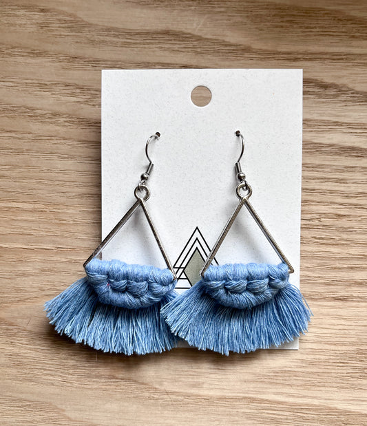 Sky Blue Triangle Earrings