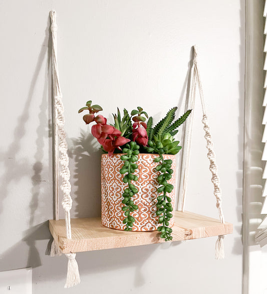 Cream Macrame Shelf