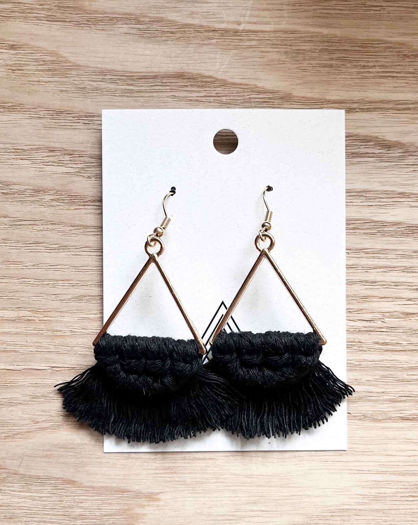 Black Triangle Earrings