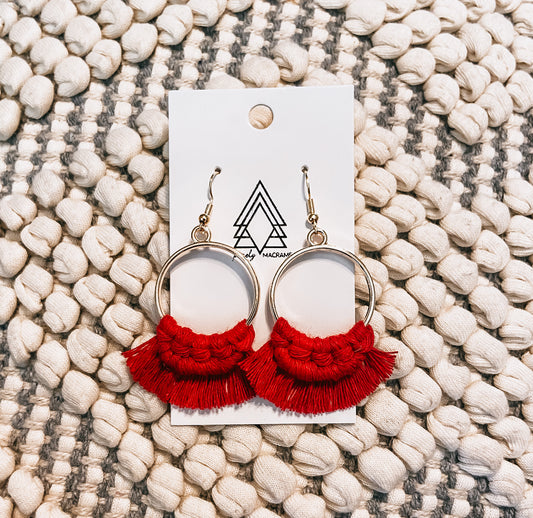 Red Gold Hoops