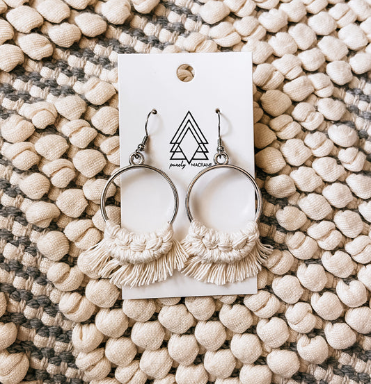 Cream Hoop Earrings