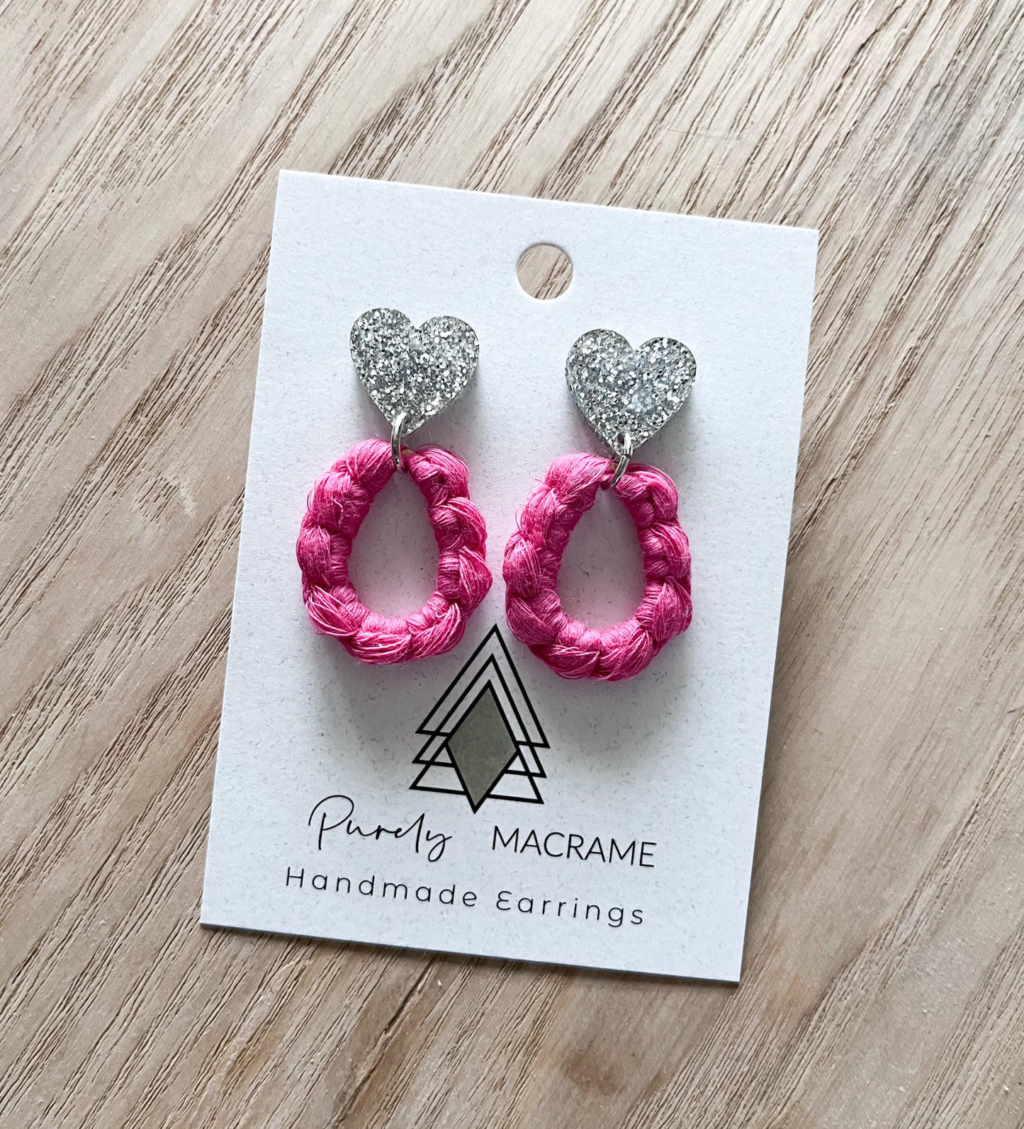 Silver & Hot Pink Studs