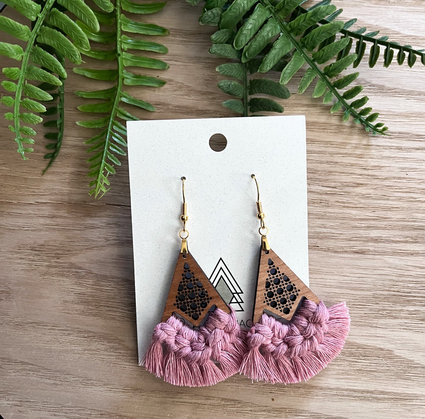 Lavender Rattan Earrings