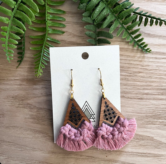 Lavender Rattan Earrings