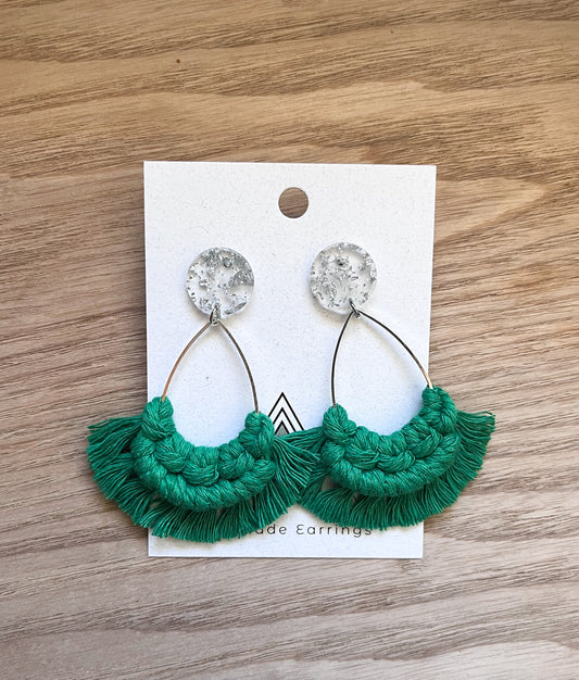 Winter Green Frayed Gems